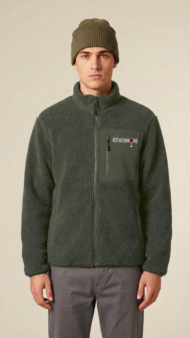 Brooker Plüschjacke aus 100% recyceltem Polyester. Stehkragen, Softshell-Details, Rotweinmund Logo vorne. Nachhaltig & premium. Entdecke jetzt!
