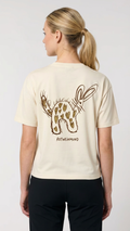 Rotweinmund T-Shirt Rückseite mit süßem Hasenmotiv Kinderzeichnung von Anton